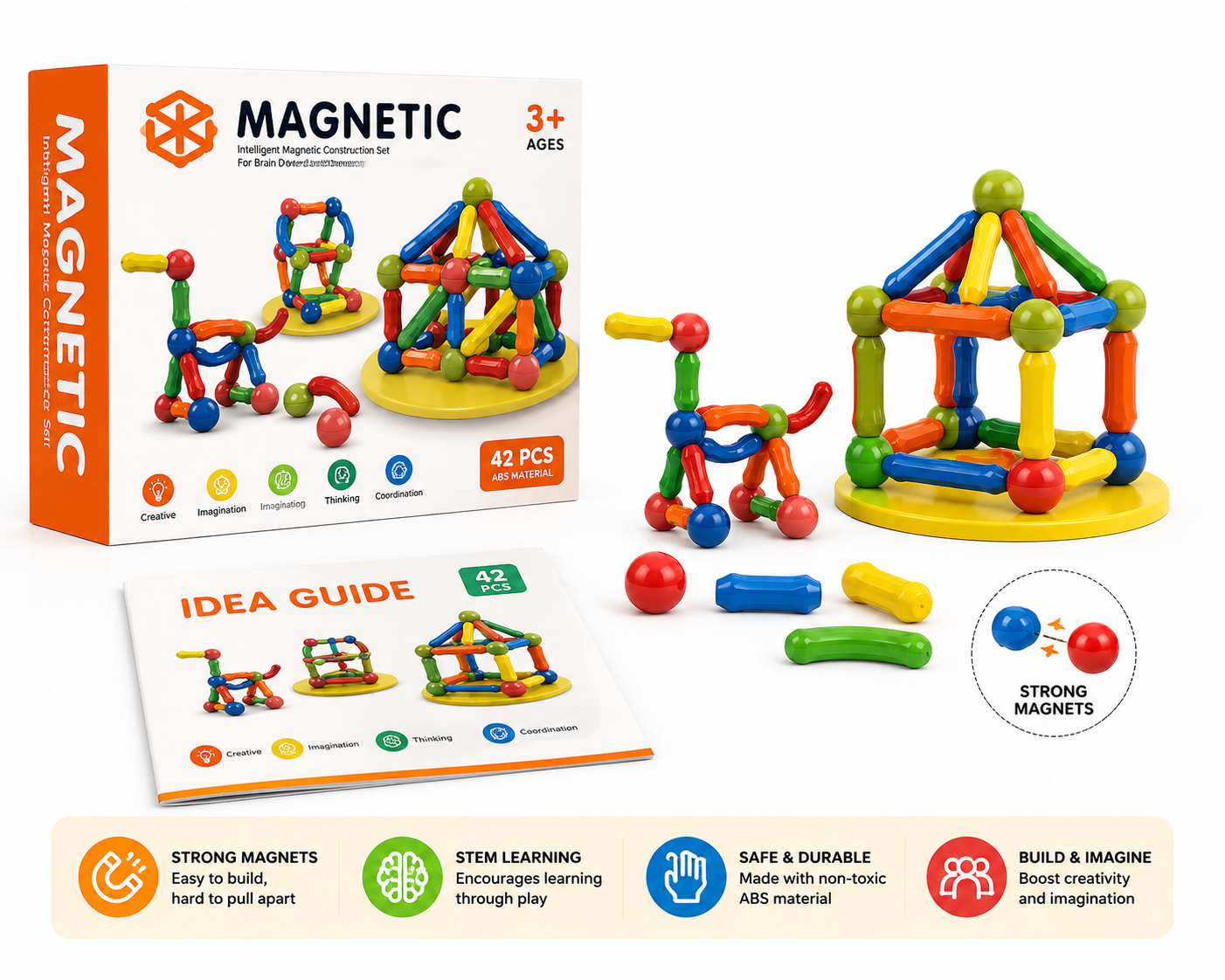 Magnetic Building Blocks Set – Spark Creativity & Early Engineering Fun!