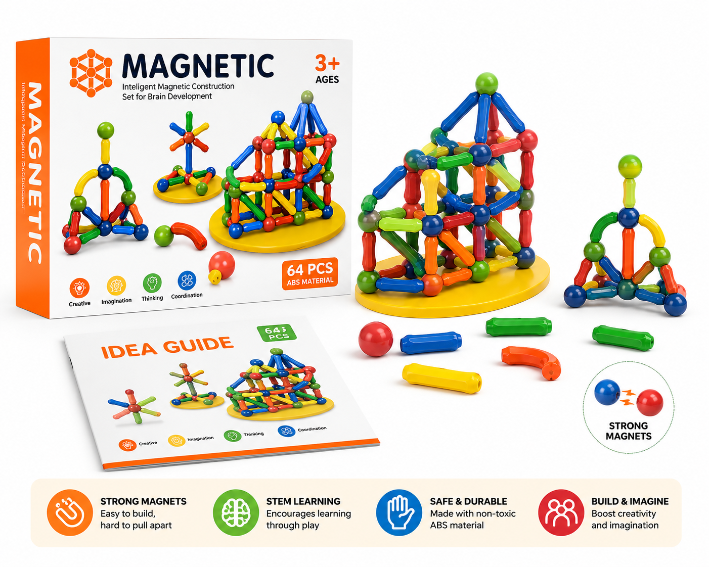 Magnetic Building Blocks Set – Spark Creativity & Early Engineering Fun!